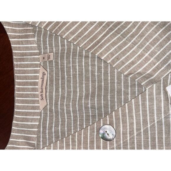 SOFT SURROUNDINGS Chasia Dress Medium Hemp Blend sleevless pockets shell button - Picture 8 of 8
